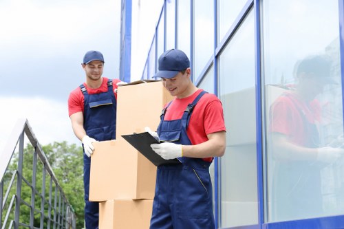 Preparation checklist and labelled boxes for moving day