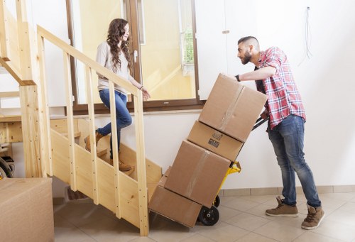 Packed belongings and labelled boxes ready for long-term storage