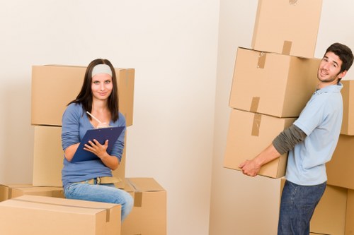Organised boxes and furniture prepared for student storage